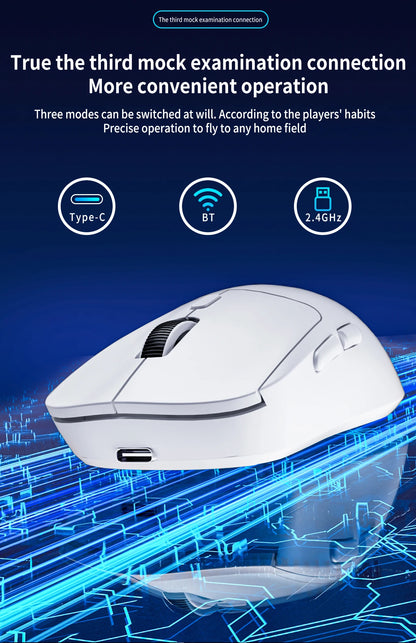 Геймърска Bluetooth мишка, презареждаема Gamer Paw3395, лека ергономична безжична мишка за Esport