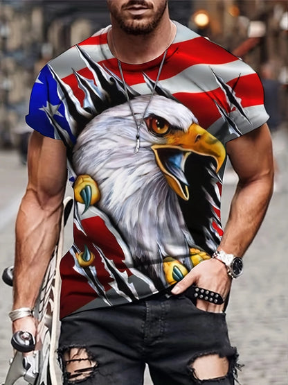 Fashion Eagle Grafik-T-Shirts Luxus-T-Shirt Sommer-T-Shirts für Herren Freizeit-Oberteile Kurzarm-T-Shirt 3D-Druck Herrenbekleidung