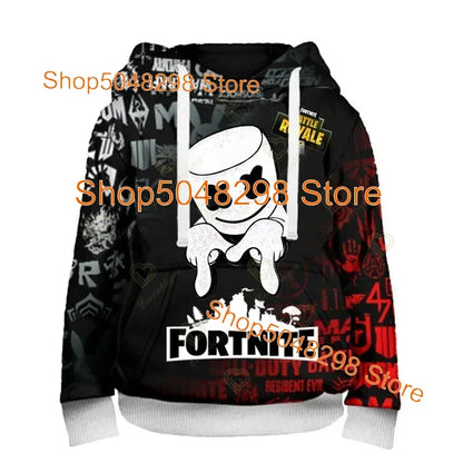 Sweatshirt com capuz para homem e mulher com estampado 3D Battle Royale Fortnite Victory — hoodie streetwear com capuz para rapazes e raparigas