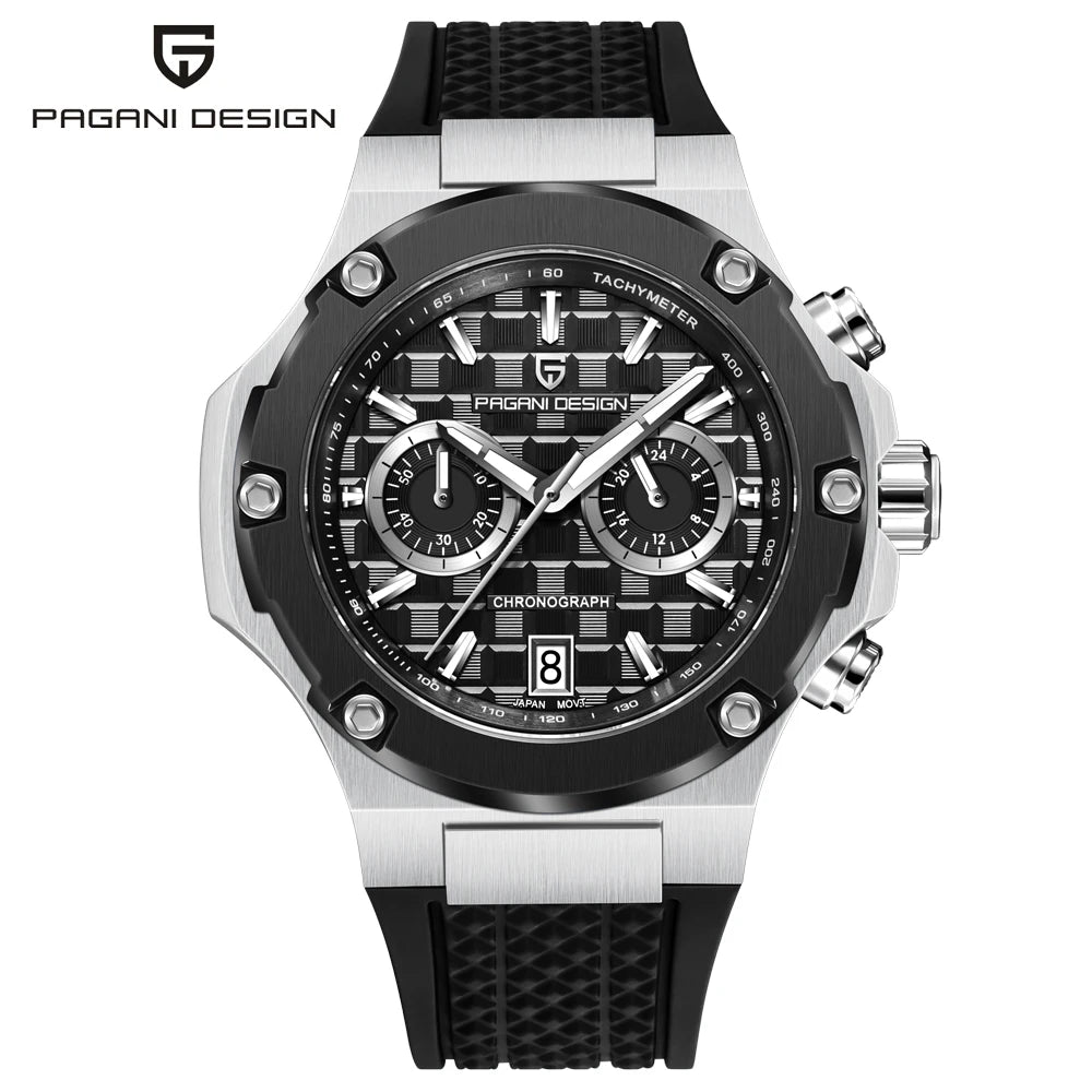 Relógios de quartzo para homem PAGANI DESIGN – Cronógrafo desportivo de luxo, estanque, com ponteiros luminescentes e vidro de safira com tratamento antirreflexo