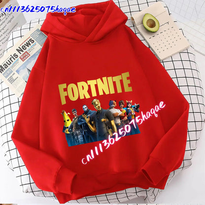 Nova dječja majica s kapuljačom Fortnites s printom crtanog lika iz igre, jesenska ležerna gornja odjeća za djecu, zimska odjeća za dječake