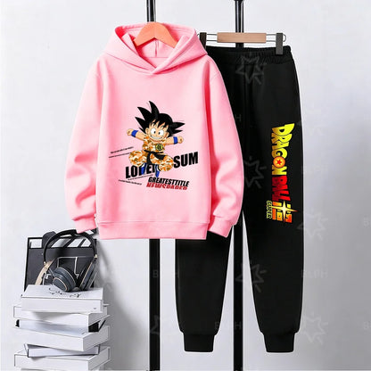 Kids Dragon Ball Camo Goku Printed Hoodie Set Casual Loose Comfortable Long Sleeve Sweatshirt Pants 2 Piece Outfits for Boys