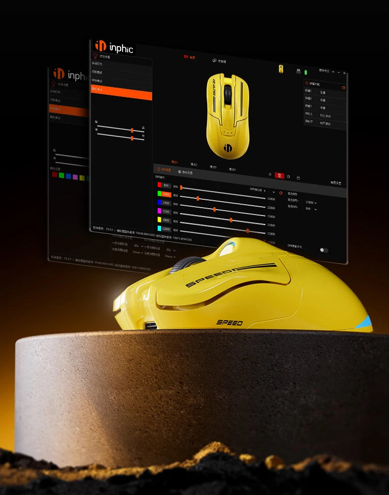 Bezdrátová Bluetooth herní myš INPHIC Super Racing Car Series s baterií 500mA, zobrazením stavu baterie a přizpůsobitelnými světelnými efekty