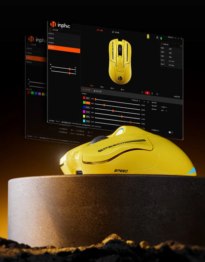 Bezdrátová Bluetooth herní myš INPHIC Super Racing Car Series s baterií 500mA, zobrazením stavu baterie a přizpůsobitelnými světelnými efekty