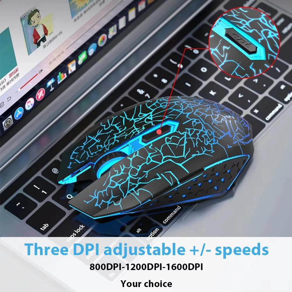 RGB Gaming Mouse 2.4G Wireless Mouse Bluetooth Mouse 1600DPI 6 Mute Buttons Mice Ergonomic Dual-Mode Office Mice For MacBook PC