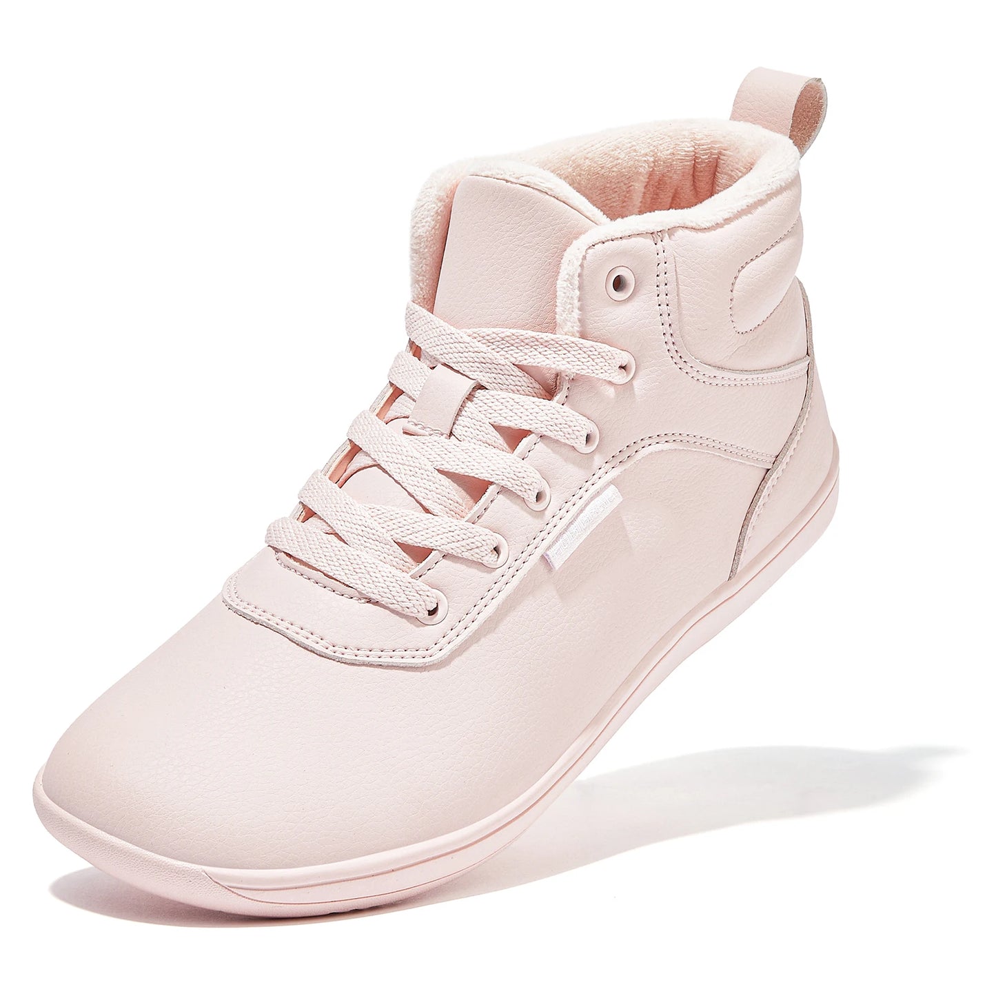 HOBIBEAR Unisex Winter Barefoot Shoes Womens Men Wide Toe Box Faux Fur Lined Ankle Sneakers Artificial Leather Lace Up Shoes