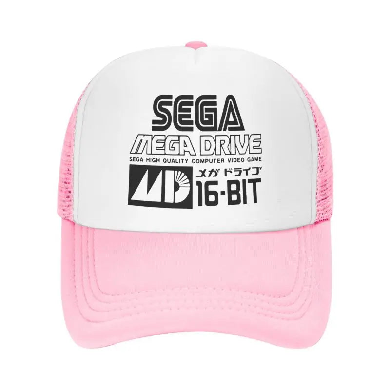 „Sega Mega Drive“ tinklelio beisbolo kepuraitė, unisex hiphopo snapback kepurė, vasarinė kvėpuojanti kepurė su snapeliu nuo saulės, reguliuojama trucker stiliaus kepurė