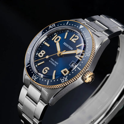 SEESTERN Diver Men's Watch Automatic Mechanical Wristwatches NH35 Movement Ceramic Bezel 20Bar Waterproof Sapphire Luminous S434-2