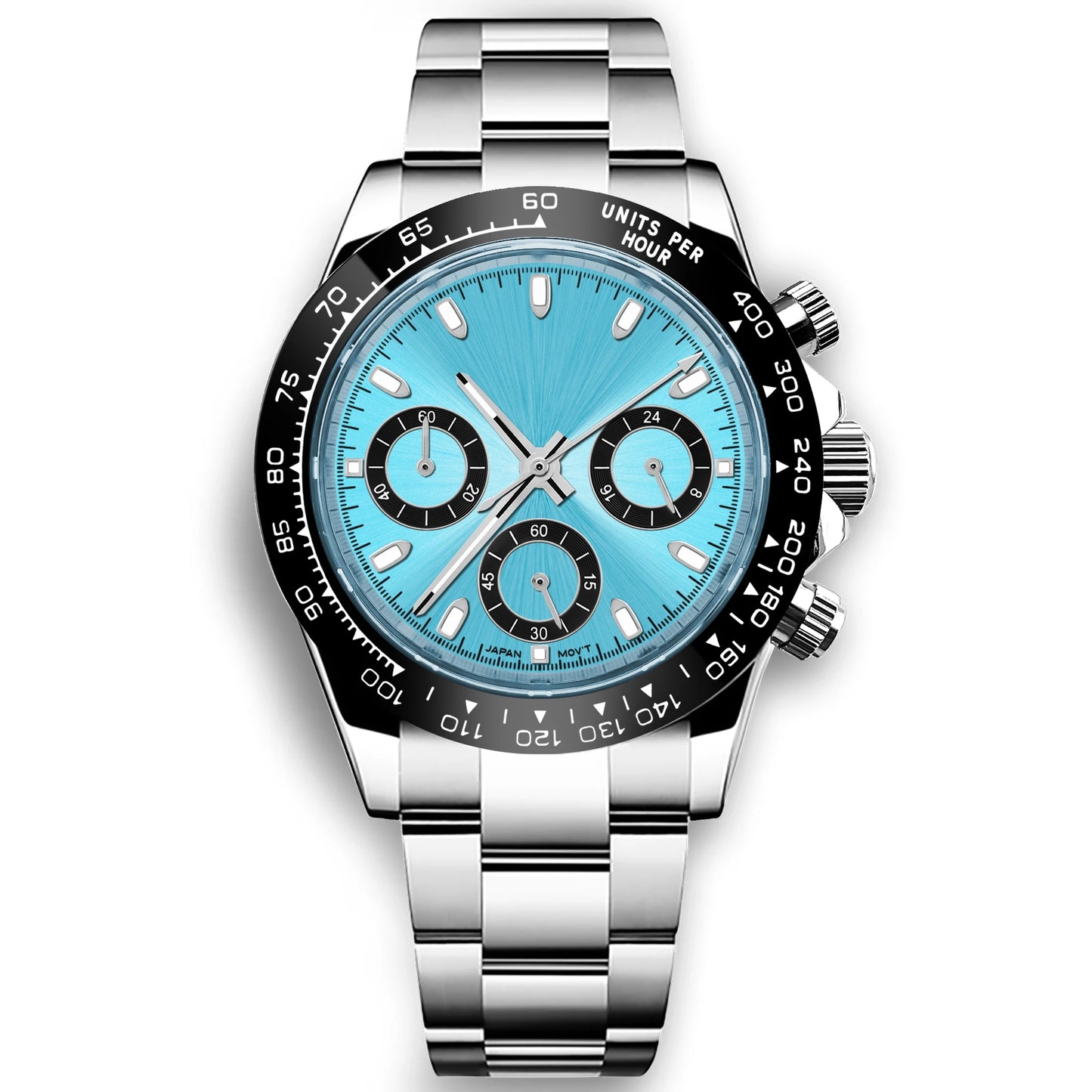 Custom Logo Panda Dial Daytona Homage Watch 40mm Stainless Steel Sapphire Ceramic Bezel Quartz Movement  Luxury Men RELOJ
