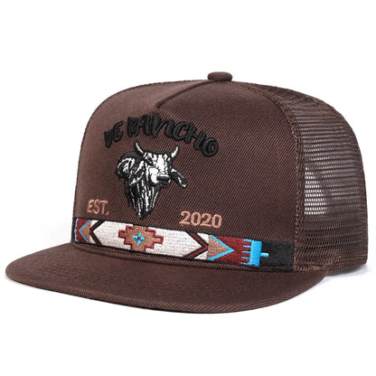 Unisex Bullhead Letter Embroidery Hip-hop Net Hat Spring And Summer Outdoor Adjustable Sports Casual Baseball Caps Sunscreen Hat