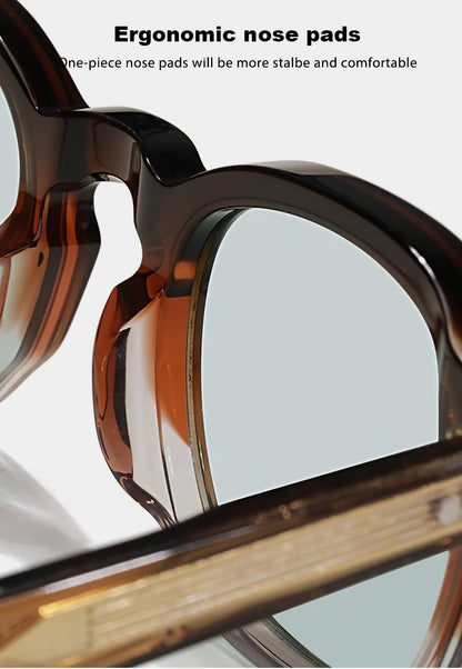 High QualityTortoiseshell Round Frame Handmade Sunglasses Designer Men Acetate Women's Beach Sun UV400 Sunglasses Can Be Carved