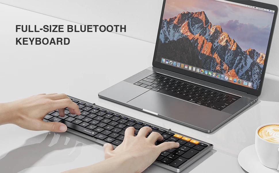 ProtoArc XK01 Bluetooth Wireless Keyboard with Numeric Keypad Foldable Keyboards for iPhone Computer iPad