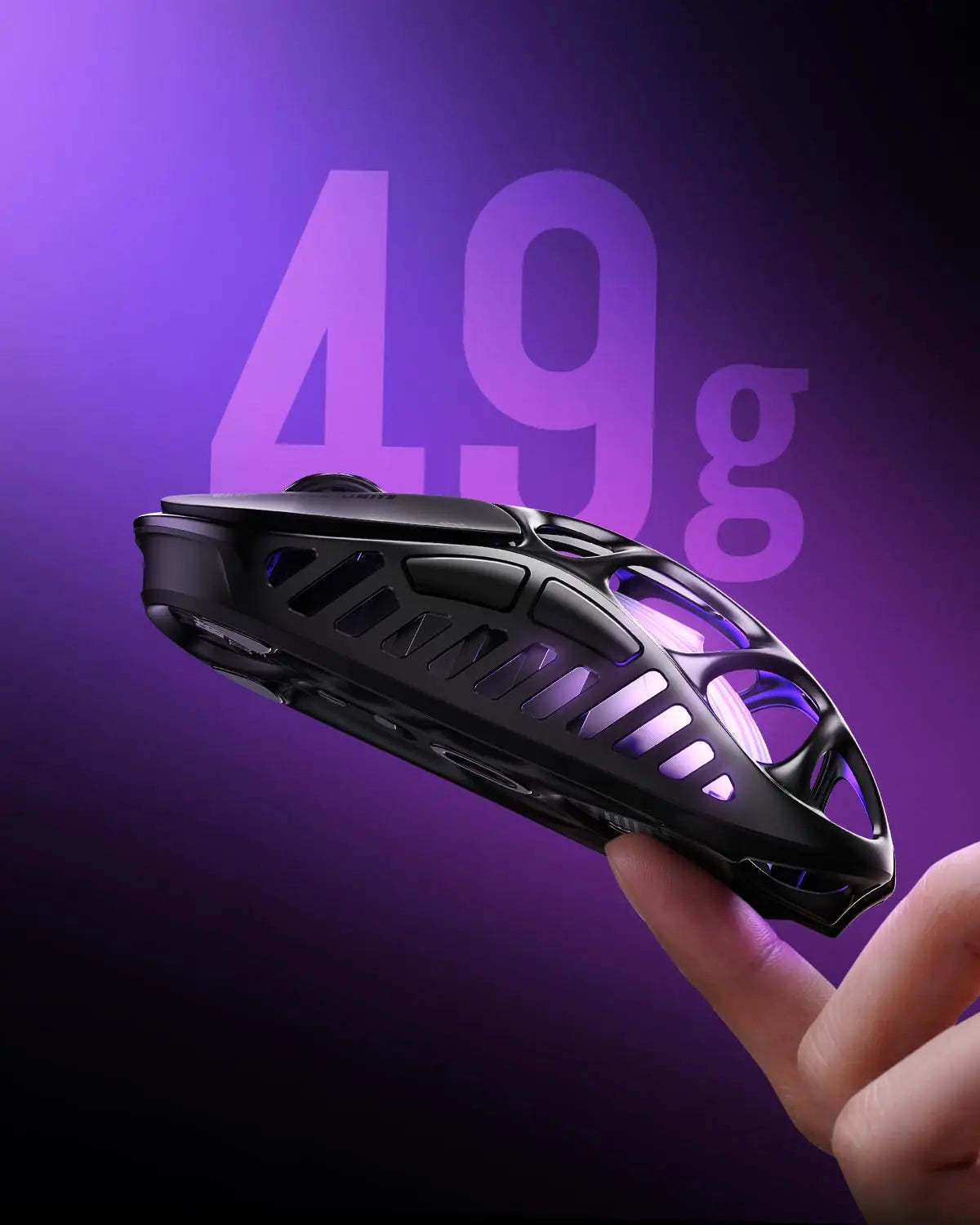 Mysz gamingowa bezprzewodowa GravaStar Mercury X – sensor PAW 3950 32,000 DPI, częstotliwość odpytywania 1000Hz, tylko 49g, pusta konstrukcja F ze stopu magnezu