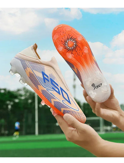 Nouvelles Chaussures de Football pour Hommes – Crampons d'Extérieur pour Entraînement sur Gazon – Baskets Mi-Montantes Légères Antidérapantes de Haute Qualité – Meilleures Ventes