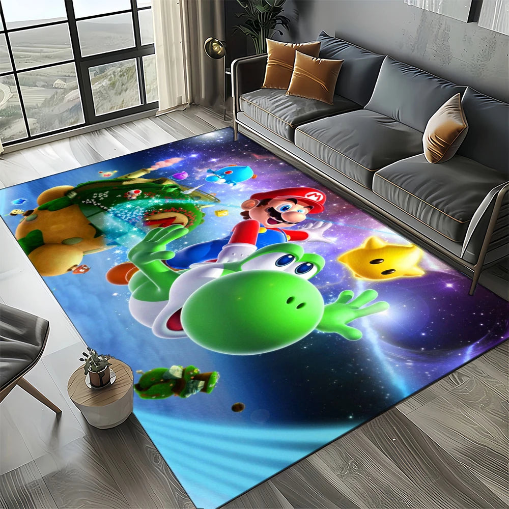Retro Mario Cartoon  Area Rug,Carpet Rug for Home Living Room Bedroom Sofa Doormat Decor,Kids Play  Floor Mat