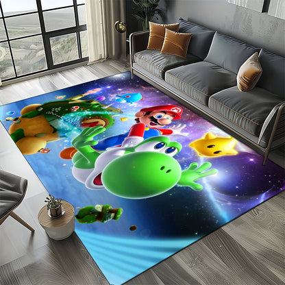 Retro Mario Cartoon  Area Rug,Carpet Rug for Home Living Room Bedroom Sofa Doormat Decor,Kids Play  Floor Mat