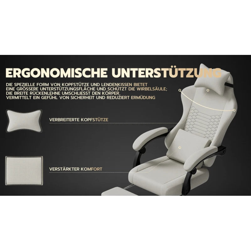 Gaming chairs, office chairs, desk chairs, and swivel chairs. Made with breathable fabric, equipped with 360° swivel casters and seats for easy movement, and featuring soft and comfortable cushions.