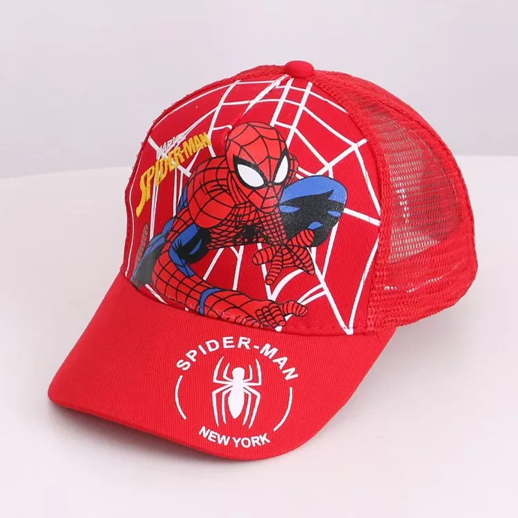 Summer children's hat, Marvel Spider-Man cartoon sun hat, net hat