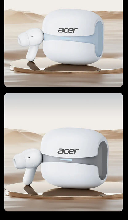 Acer Ohr548 Wireless Bluetooth Headphones with In-Ear Design, Anc Call Noise Reduction, Charging Case, Stereo Sound Effect, Low Latency for Gaming, Comfortable Fit for Sports, Running, and Fitness