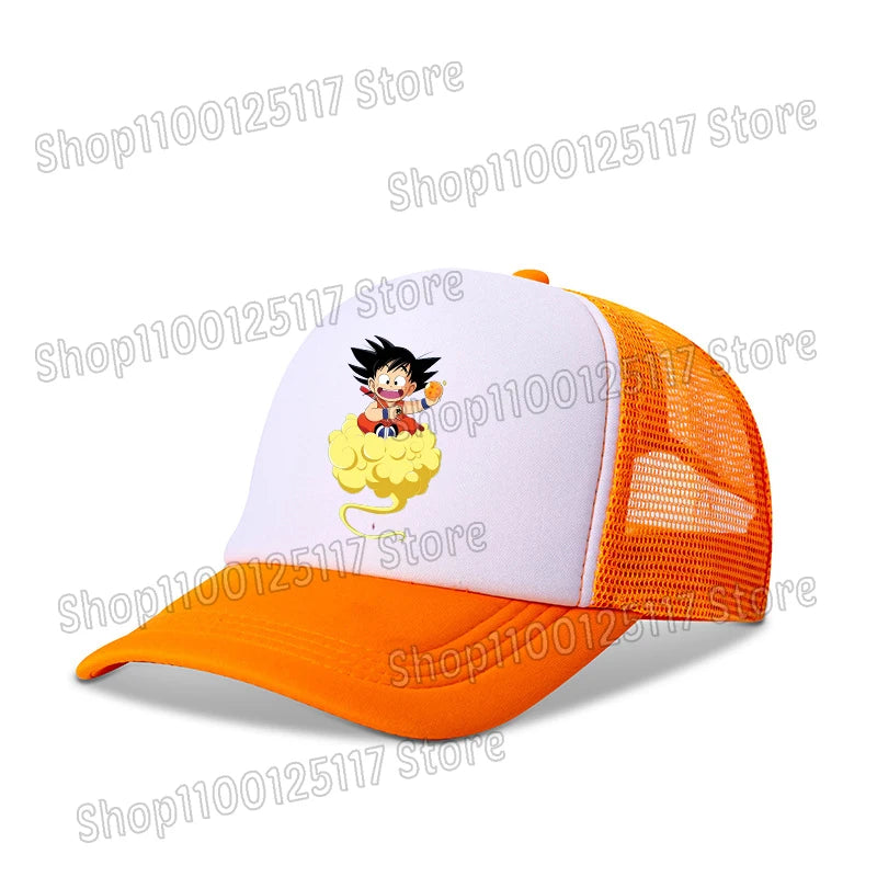 Dragons Ball Baseball Cap Anime Printed Caps Breathable Peaked Hat Cartoon Goku Summer Sports Snapback Mesh Sunhat Children Gift