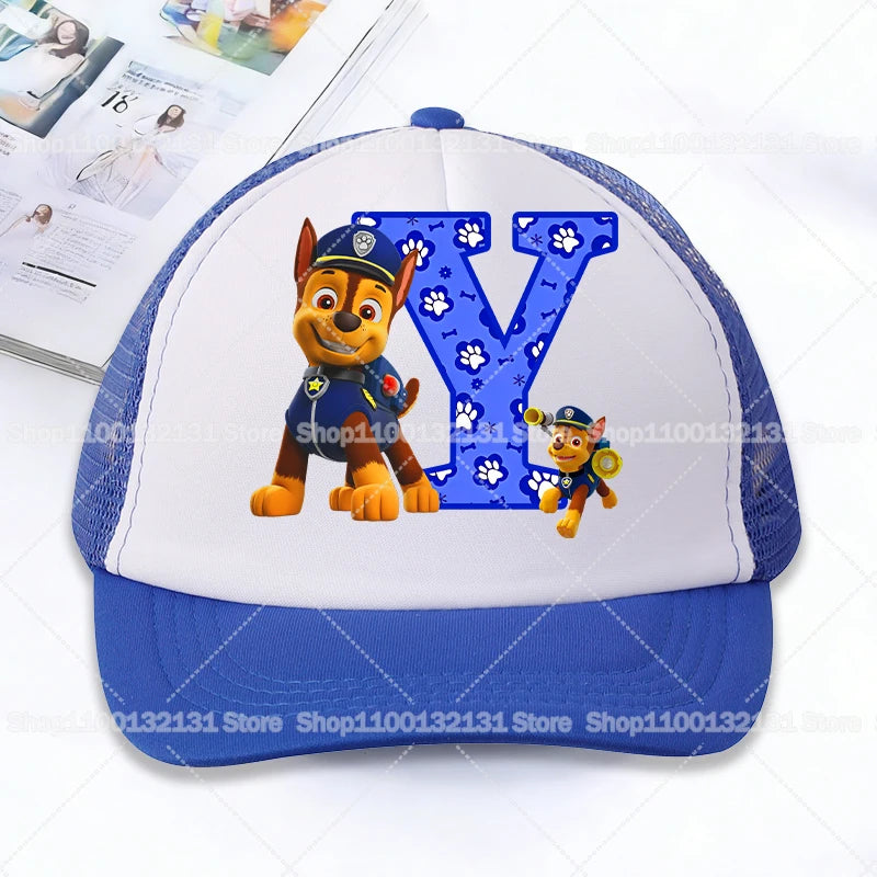 PAW Patrol Mesh Baseball Caps Cartoon Chase Letter Adult Kids Sports Hats Anime Summer Outdoor Sunshade Peaked Cap Boy Girl Gift