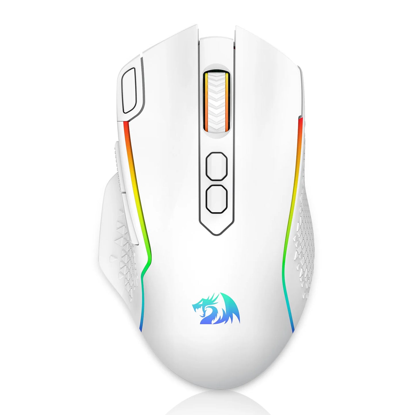 Redragon M810 Pro Ασύρματο Gaming Ποντίκι, 10000 DPI Ενσύρματο Ποντίκι Gamer με Πλήκτρο Rapid Fire, 8 Κουμπιά Macro, Μαύρο/Λευκό Ποντίκι