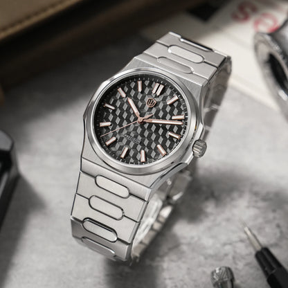 Watchdives WD0016 Super Black Men Watch Ultra Light-Absorbing Dial VH31/VH60 Sweep Second Quartz Movement Stainless Steel Watch