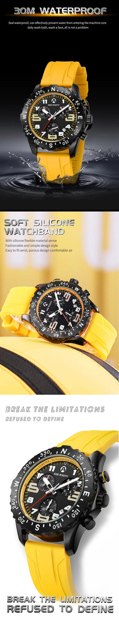 Quartz Wristwatch Men's Watches ENDURANCE Wristwatch Casual Men Watch Luxury Waterproof Luminous Chronograph Date reloj hombre