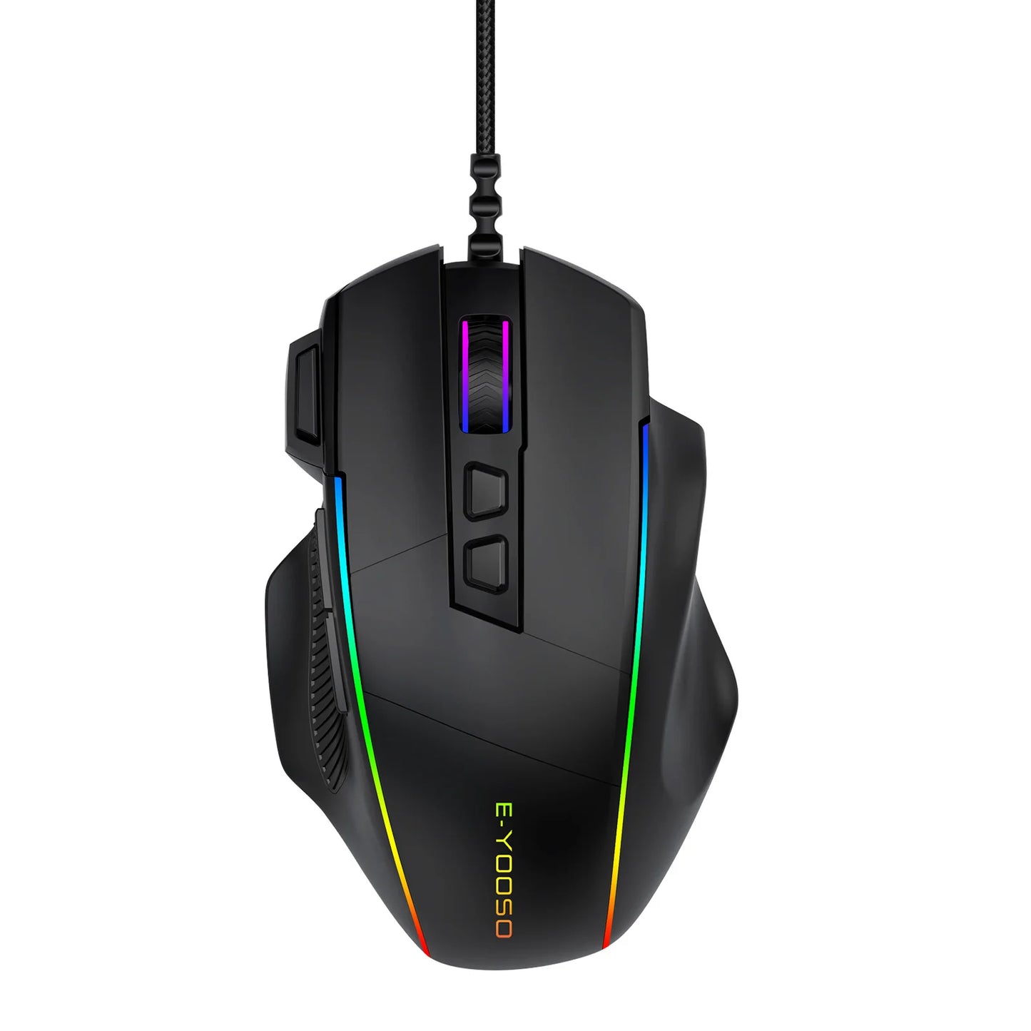 Drátová herní myš E-YOOSO X49, nastavitelných 12400 DPI, RGB podsvícení, 8 programovatelných tlačítek, ergonomická myš pro hráče na PC a notebook