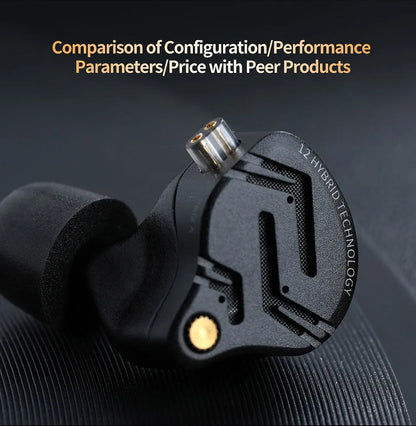 KZ ZS12 PRO X Hybrid Dynamic & Balanced Armature Technology IEM Earphone Upgrade HiFi Bass In Ear Headphone Tunning Wire Headset