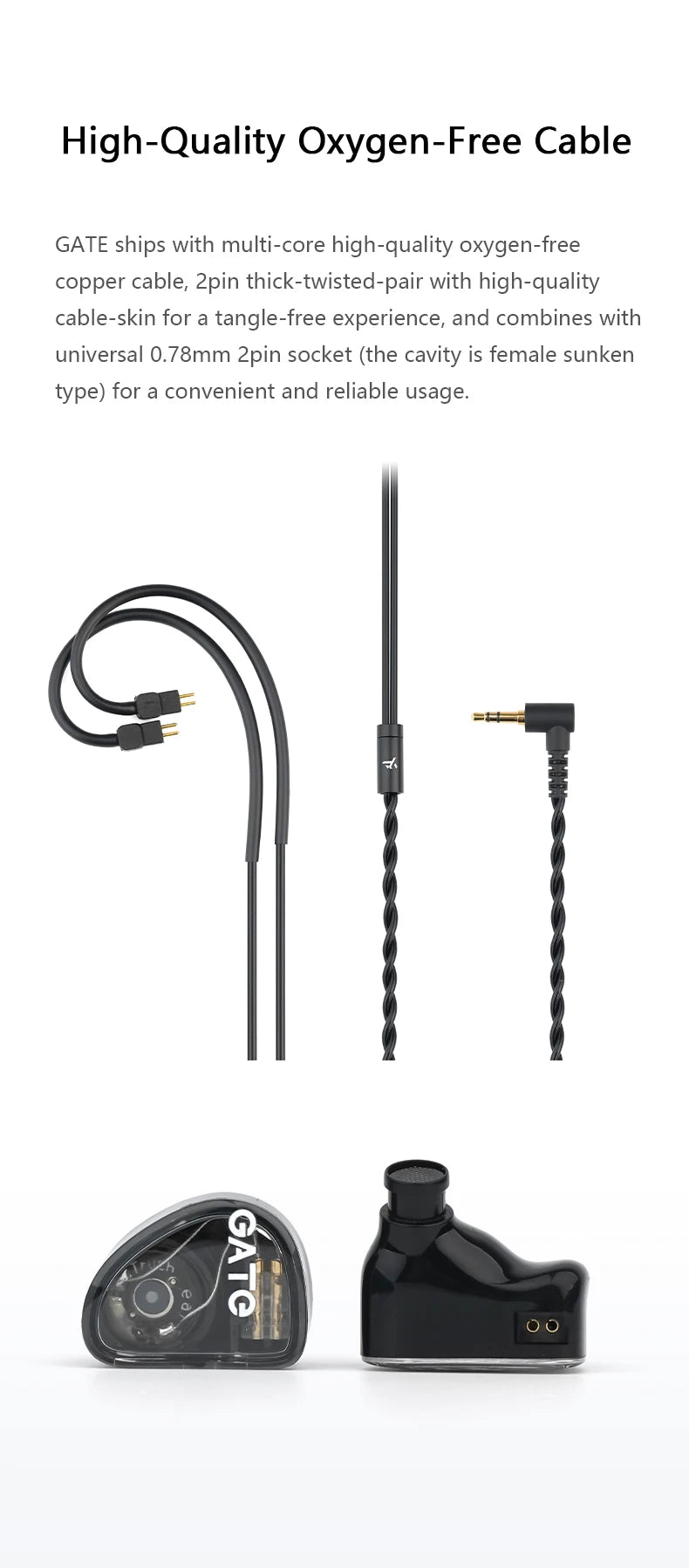 TRUTHEAR GATE Earphone Dynamic In-Ear Headphone with 0.78 2 pin Cable Gaming Earbuds