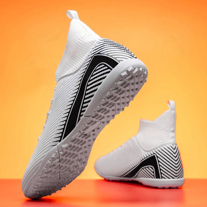 Chaussures de football pour adultes haute performance, unisexes, pour terrain extérieur et intérieur en gazon synthétique, avec crampons, chaussures de football pour garçons, semelles à crampons