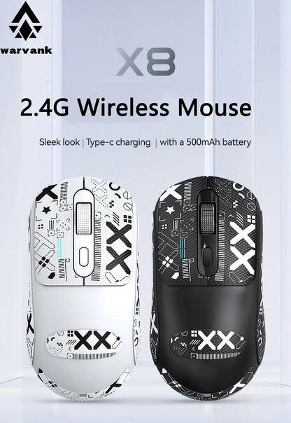 Безжична геймърска мишка Warvank X8, 500 mAh, презареждаема чрез TYPE-C, офис мишка, подходяща за лаптопи и настолни компютри