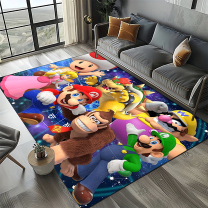 Retro Mario Cartoon  Area Rug,Carpet Rug for Home Living Room Bedroom Sofa Doormat Decor,Kids Play  Floor Mat