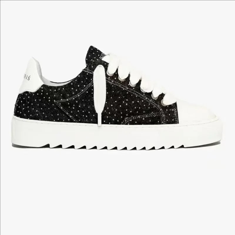 Chaussures de skate décontractées et respirantes pour hommes, semelle épaisse, baskets de sport polyvalentes, en toile grise denim imprimée, style spray, chaussures en toile
