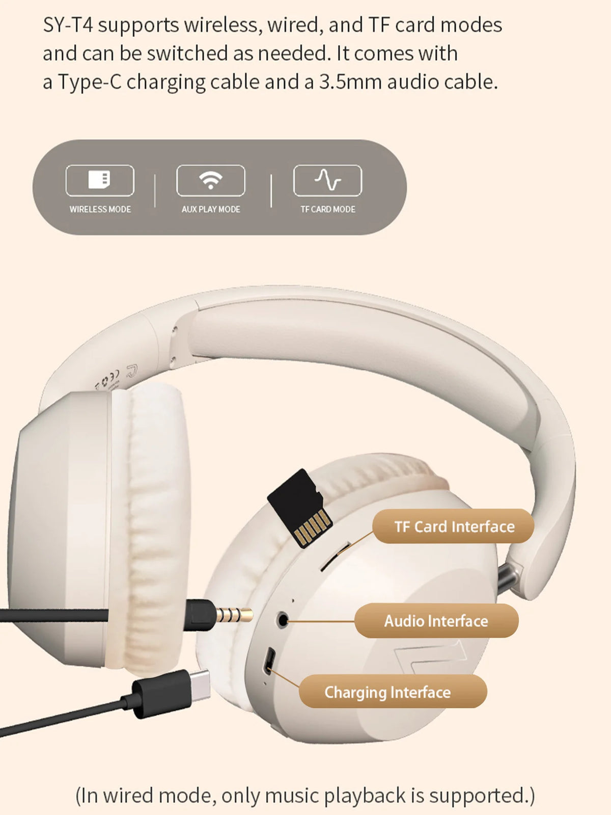 Casque Bluetooth supra-auriculaire, appels sans fil de haute qualité, longue autonomie pour le sport, le gaming et l'écoute de musique