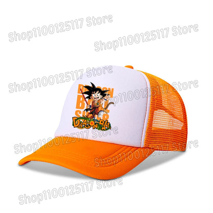 Dragons Ball Baseball Cap Anime Printed Caps Breathable Peaked Hat Cartoon Goku Summer Sports Snapback Mesh Sunhat Children Gift