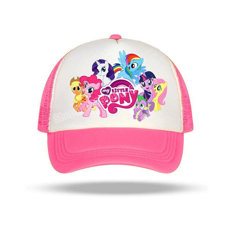 My Little Pony Baseball Caps Girls Summer Breathable Casual Hat Anime Print Sun Cap Kids Adult Adjustable Pointed Hats Gifts