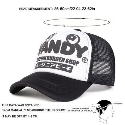 Unisex VANDY Letter Printing Baseball Net Caps Spring Summer Outdoor Adjustable Casual Hats Dad Hat Sunscreen Hat Sports Cap