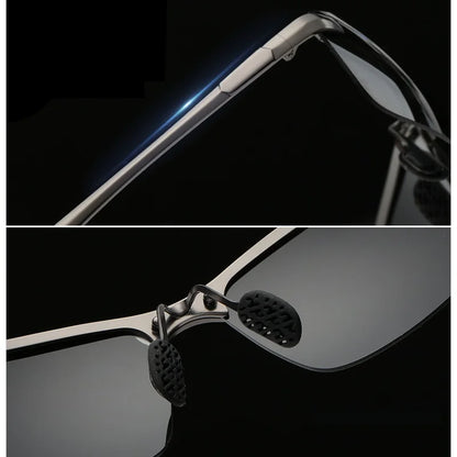 Men Photochromic Polarized Sunglasses Driving Fishing Chameleon Glasses Change Color Sun Glasses Day Night Vision Eyewear