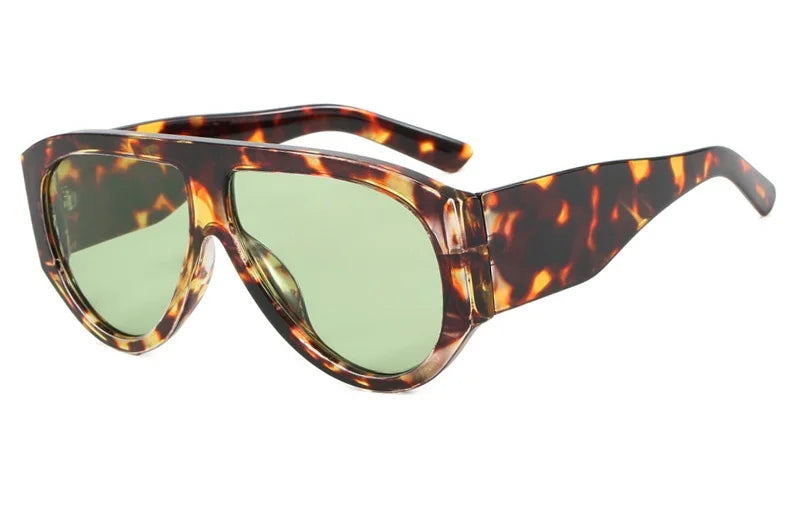 Oversized Pilot Sunglasses Women Fashion 2026 Luxury Big Frame One Piece Gradient Sunglasses Retro Classic Thick Shades