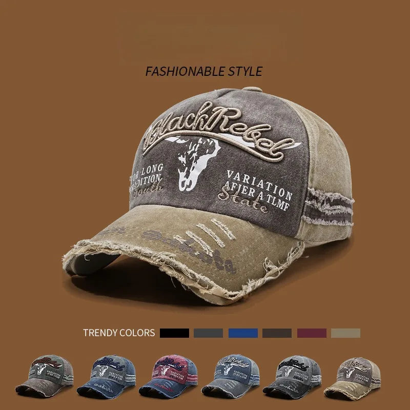 New Cool Fashion Men Washed Cotton Baseball Cap Retro Four Seasons Male Outdoor Sport Cap Hat For Men Accessory