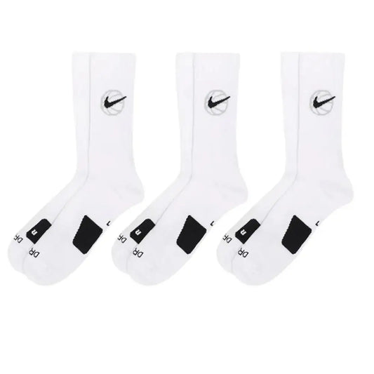 Nike EVERYDAY CREW: Стилни, удобни, противоплъзгащи и издръжливи меки баскетболни чорапи за мъже и жени (комплект от 3 чифта) DA2123-100