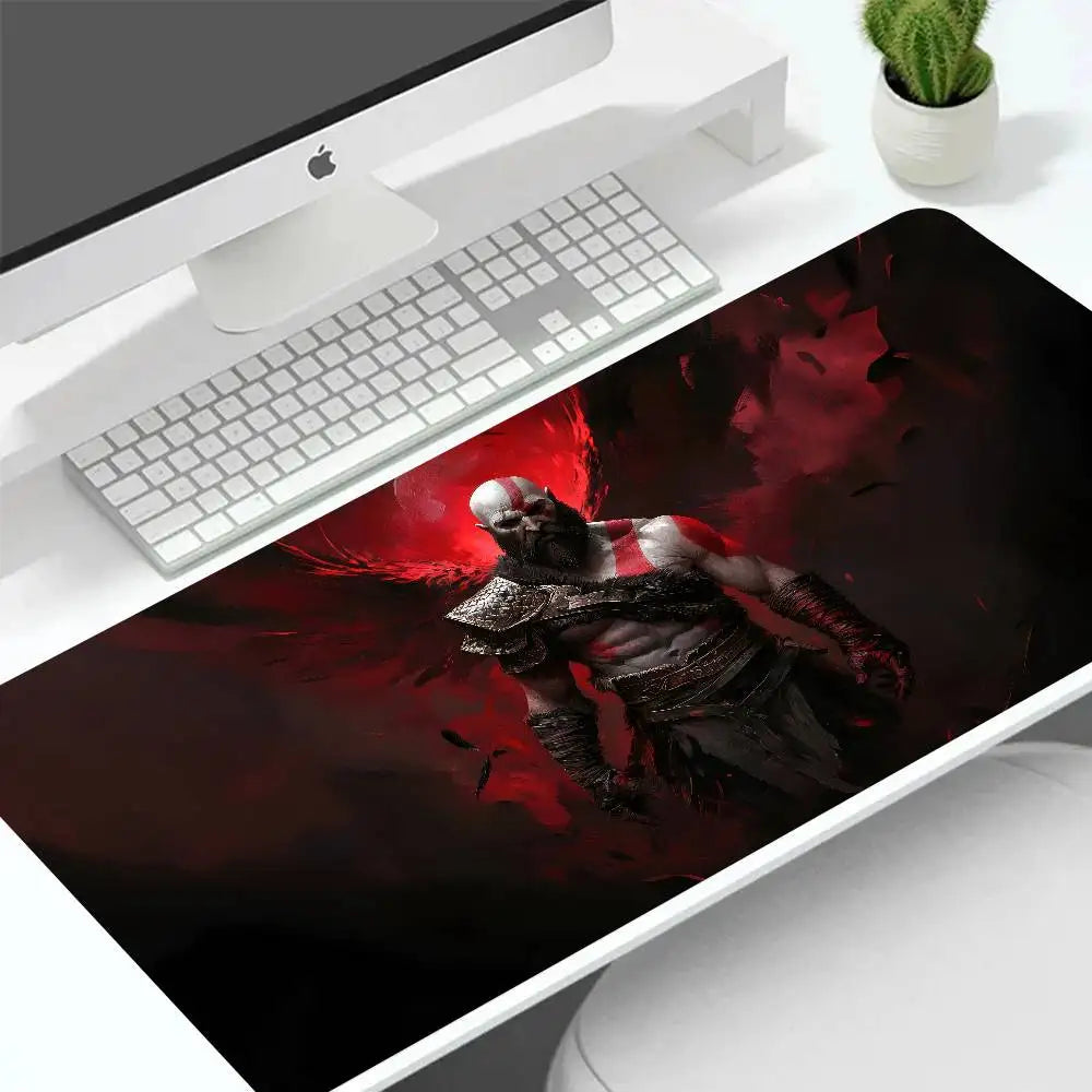 Game God Of War Kratos Mousepad Large Keyboard Desk Mat Gaming Mouse Pad LockEdge Non-slip Mat