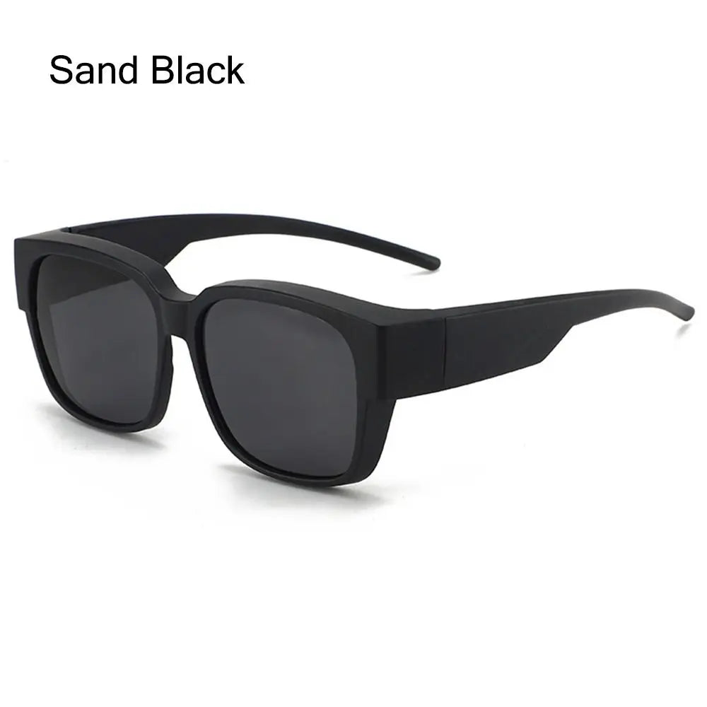 Polarized Fit Over Glasses Sunglasses Trendy Square Wrap Around Shades UV400 Protection Sun Glasses Can Be Worn Over Other Glass