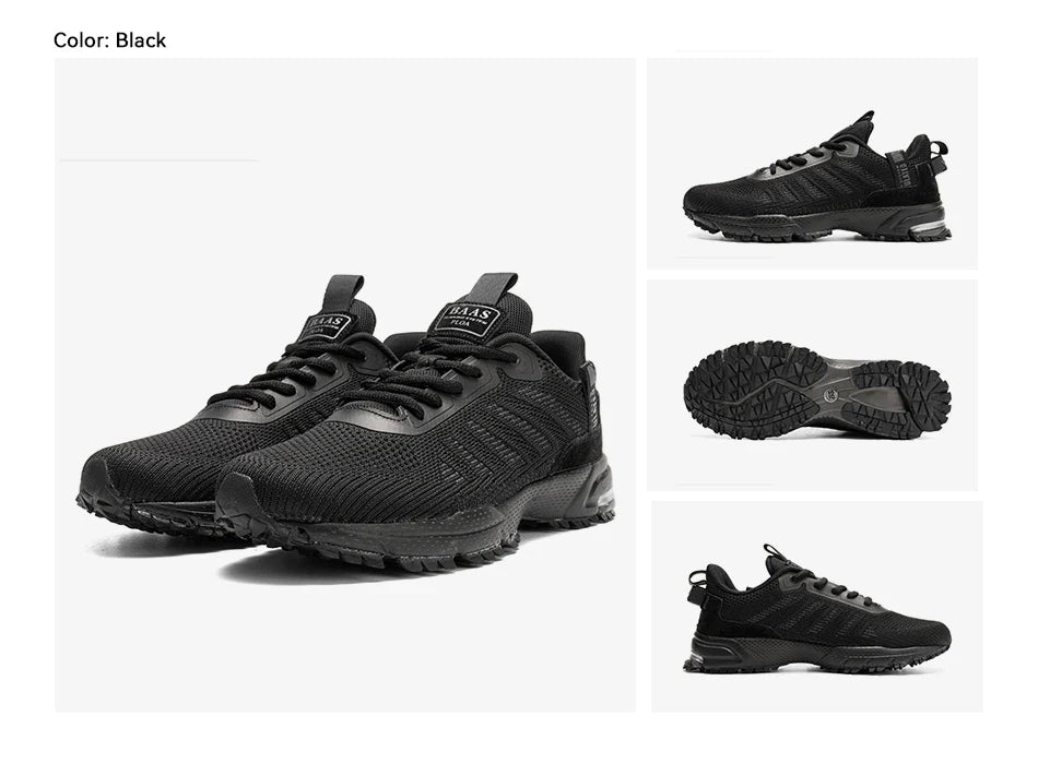 Baasploa professionele hardloopschoenen voor heren, lichtgewicht designer mesh sneakers voor heren, veterschoenen voor outdoor sport en tennis