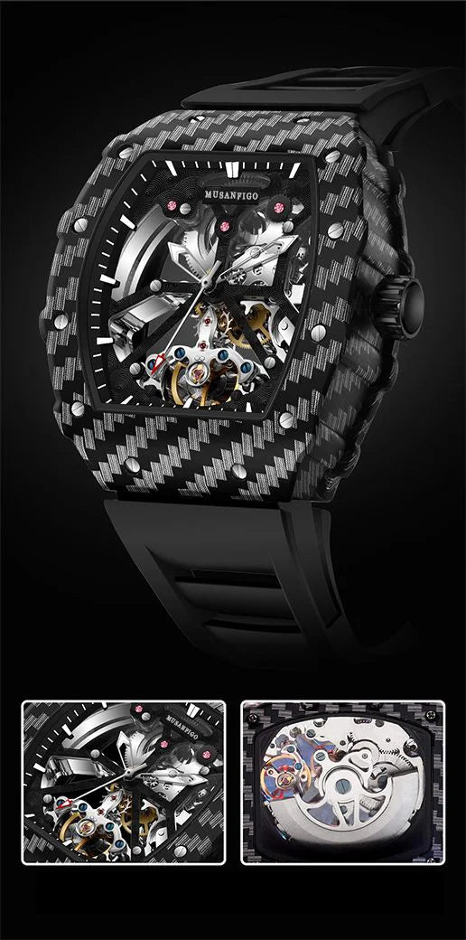 Fully automatic skeleton mechanical watch, fashionable personality, luxury hot men's watch, casual business watch