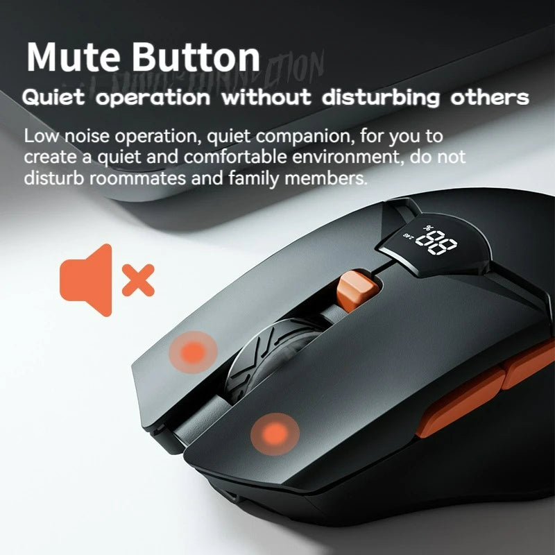 2.4G Bluetooth draadloze muis met schermweergave, 600mAh batterij met grote capaciteit en licht klinkende knoppen voor gaming en kantoor