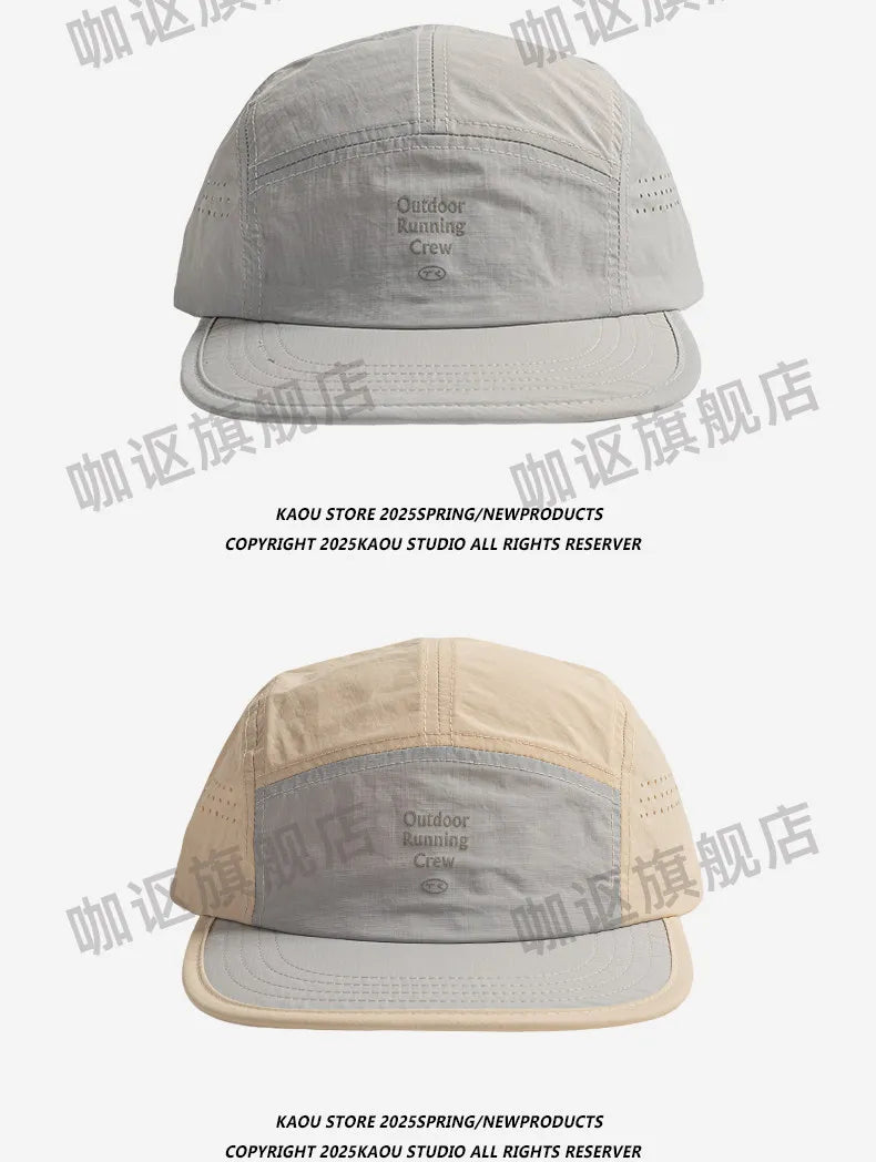 Outdoor Camping Sunscreen Quick-drying Color Matching Baseball Caps Women Summer Light and Breathable Retro 5-panel Men's Hat