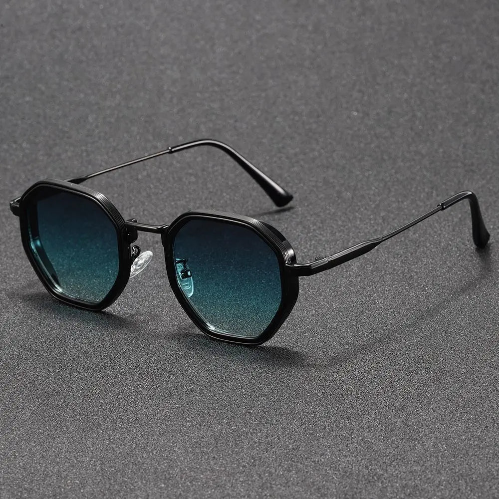1PCunisex Round Metal Fashionable Sunglasses, Retro Style, Fashionable Basic Model, Classic Color Contrast Matching